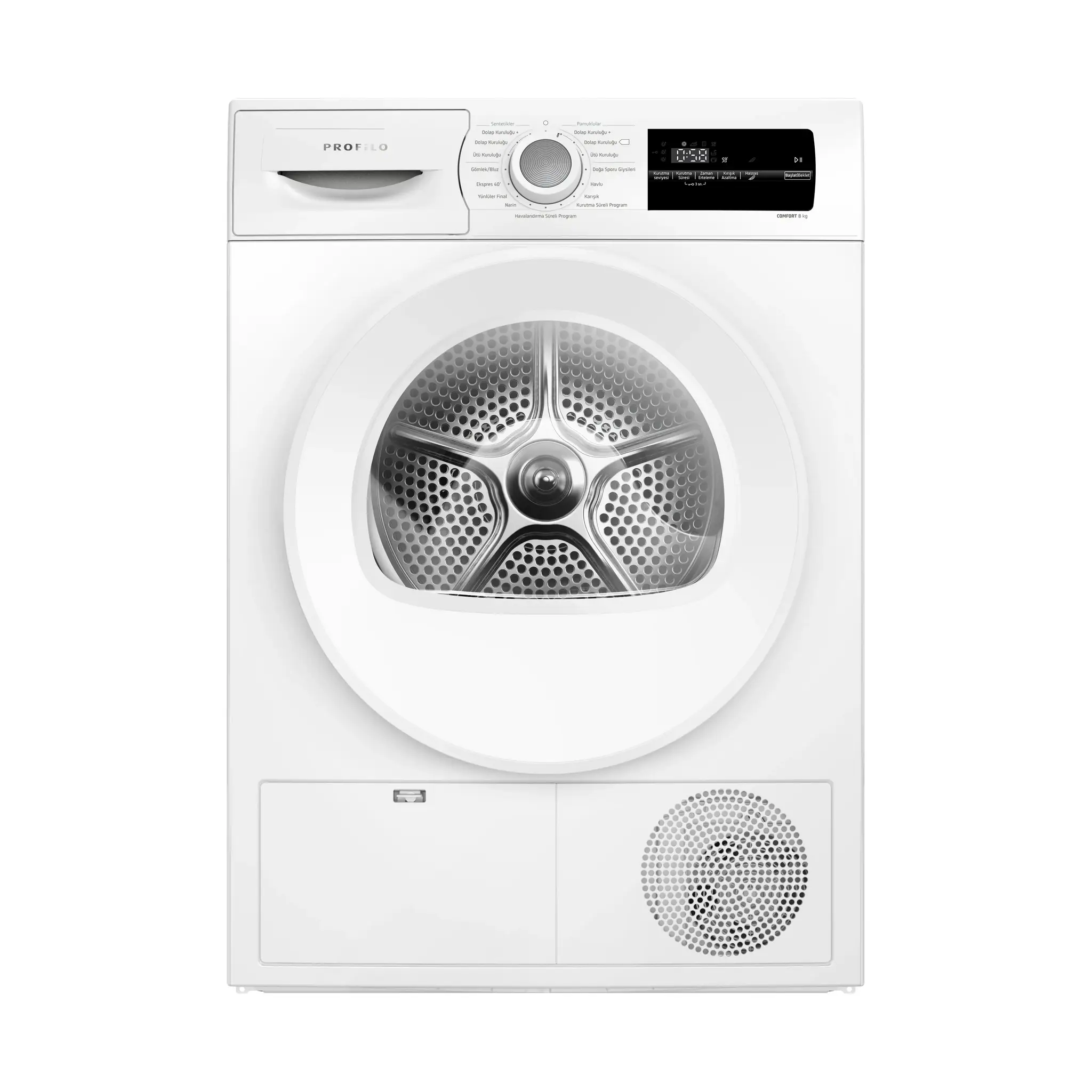 Profilo KM8613HTR 8 kg E Enerji Sınıfı Isı Pompalı Nem Sensörlü Beyaz Çamaşır Kurutma Makinesi